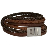 GALILEO leren wikkelarmband roodbruin