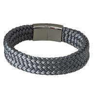NAUTICA de luxe zeiltouw armband grijs 12mm