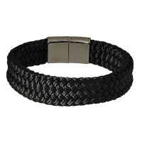 NAUTICA de luxe zeiltouw armband zwart 12mm