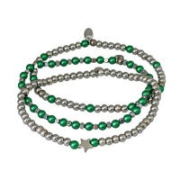 EDEN GREEN 3 delige rvs armbandenset met swarovski parels en hematiet