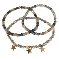 STARS 3 armbanden met rvs- en facetkralen