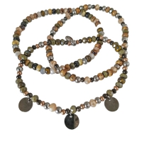 AUTUMN 3 kralenarmbanden in herfstkleuren met rvs