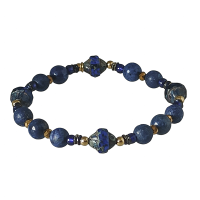 Lapis Lazuli edelsteenarmband met tsjechische glaskralen