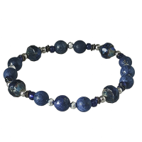 Lapis Lazuli edelsteenarmband met tsjechische glaskralen