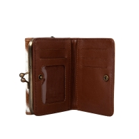 VINTAGE bruin leren portemonnee met koeienhuid PRE-ORDER