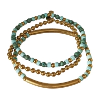 Armbandenset HEISHI howliet in zilver of goud rvs