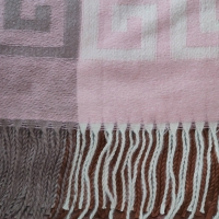 Damessjaal Meander roze/beige/grijs/bruin