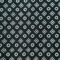 Herensjaal ruit met cirkel patroon zwart/wit