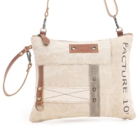 DAILY crossbody schoudertas van gerecycled canvas en leer