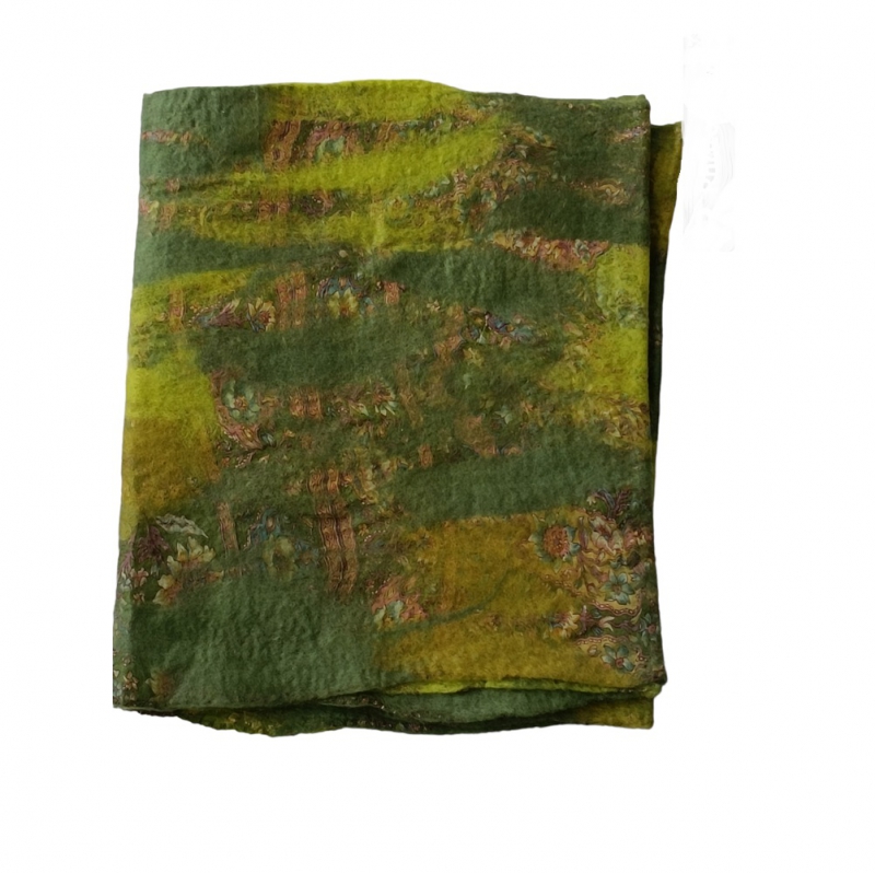 Damessjaal uit Nepal handgemaakt  groen-limegroen