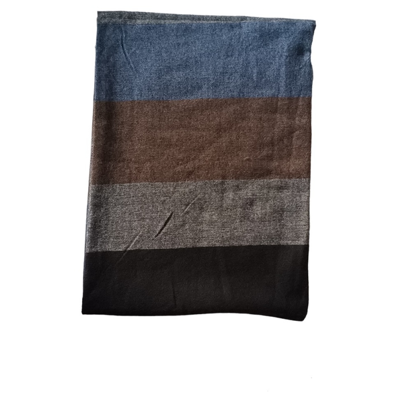 Herensjaal gestreept grijs-bruin-zwart-blauw