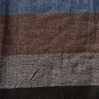 Herensjaal gestreept grijs-bruin-zwart-blauw