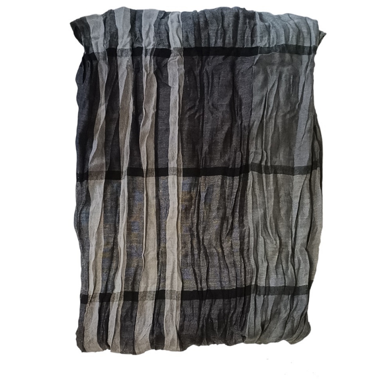 Herensjaal in grijstinten met zwart