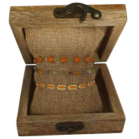 ORANGE 3 goudkleurige rvs armbanden met oranje