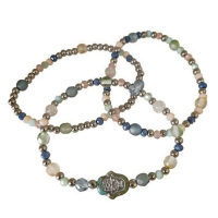 HAMSA HAND armbanden met tsjechische glaskralen en rvs