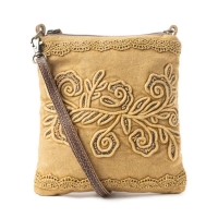 LUNA crossbody tas met kralenborduursel kaki