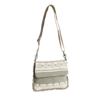 SAGE zachtgroene crossbody van gerecyclede canvas en leer