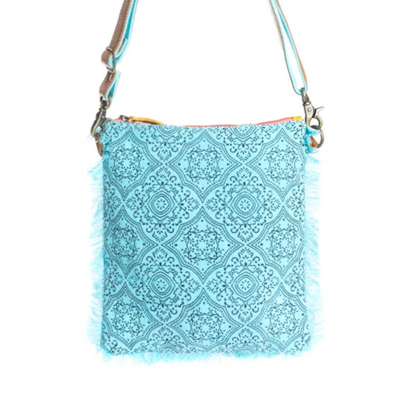 DOLLY turquoise crossbody schoudertas middelgroot