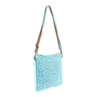 DOLLY turquoise crossbody schoudertas middelgroot