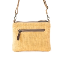 BOHEMIAN CHIC canvas schoudertas grijs/crème