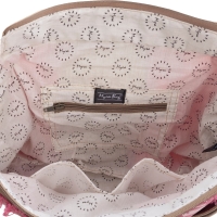 PINKY schoudertas van gerecycled canvas roze-beige