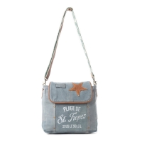 EXPLORER BLUE schoudertas canvas blauw