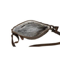 ROCK bruin leren schoudertas met koeienhuid