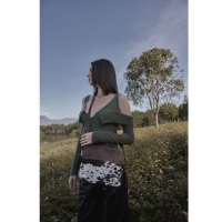 ROCK bruin leren schoudertas met koeienhuid