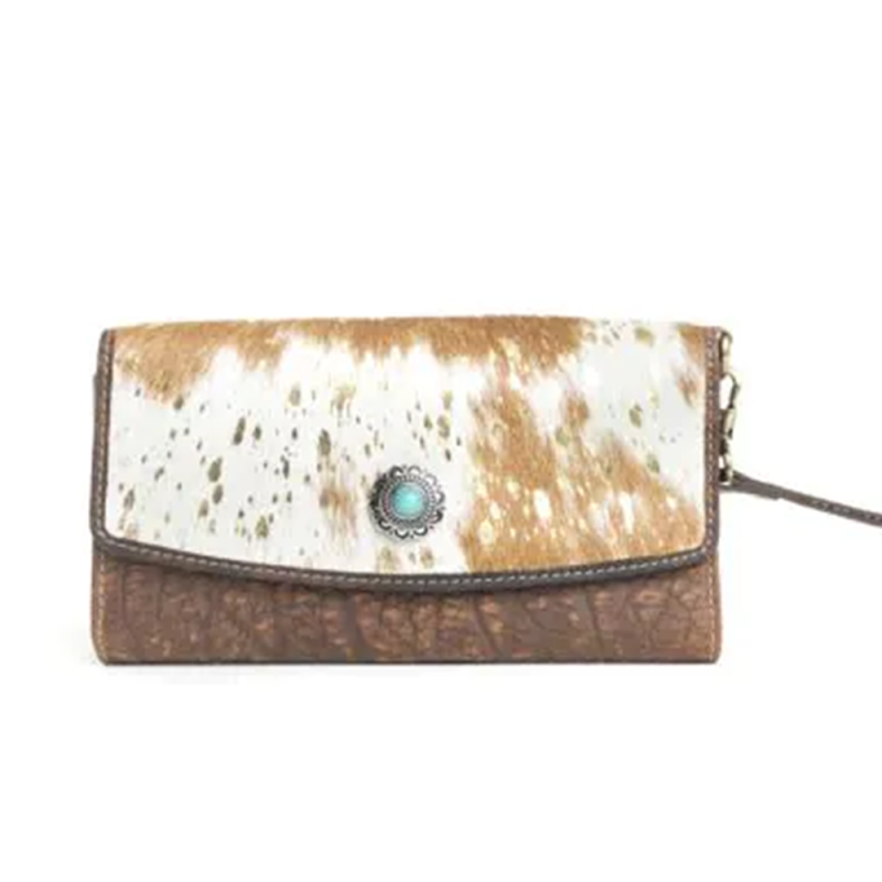 ANGELSTONE leren portemonnee bruin-offwhite
