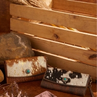 ANGELSTONE leren portemonnee bruin-offwhite ANGELSTONE leren portemonnee bruin-offwhite