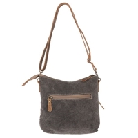 COFFEE schoudertas bruin canvas en leer