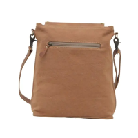 FLAME schoudertas canvas en leer