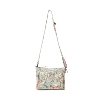 VINTAGE GARDEN crossbody canvas groen met bloemenprint