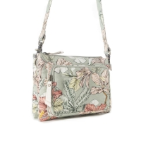 VINTAGE GARDEN crossbody canvas groen met bloemenprint