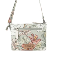 VINTAGE GARDEN crossbody canvas groen met bloemenprint