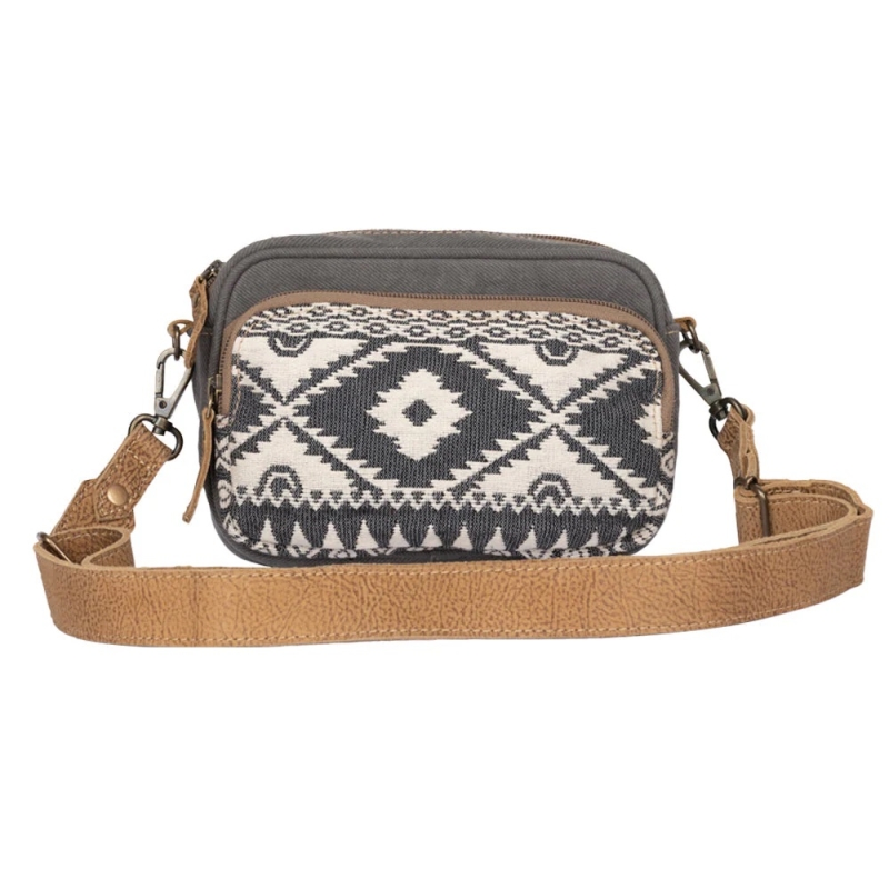 NORA kleine crossbody grijs canvas