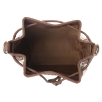 IVORY schoudertas jacquard en leer