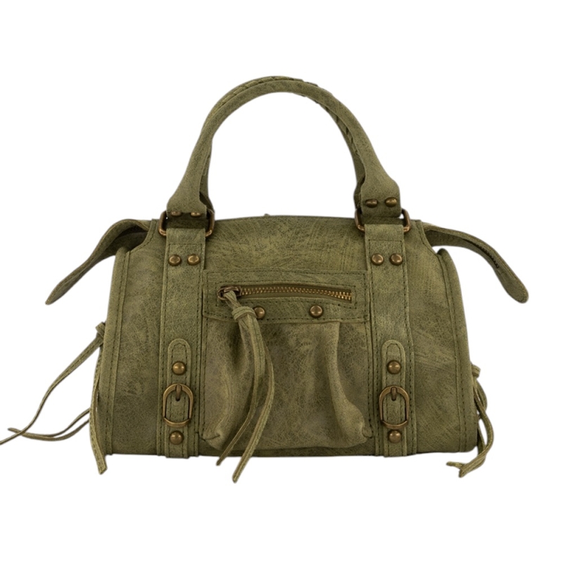 Yoni kleine leren crossbody handtas groen