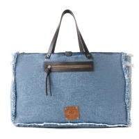 FRINGE blauw denim schoudertas