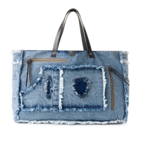 FRINGE blauw denim schoudertas