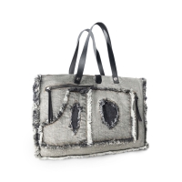FRINGE zwart denim schoudertas