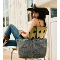 BILLYJEAN denim schoudertas zwart