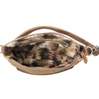 CREST OLIVE crossbody tas met bloemprint olijfkleur bruin