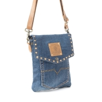 DAHLIA denim crossbody tas blauw