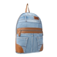 JANESA denim rugtas met leer