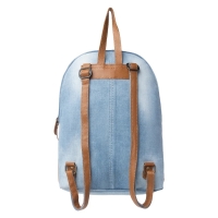 JANESA denim rugtas met leer