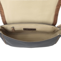 OUTLAW COPPER TAN schoudertas canvas en handbewerkt leer