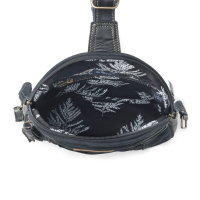 BANDIT DARKBLUE denim schoudertas met leer